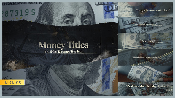 Money Titles/ Overlays/ Grunge/ Texture/ Montage/ Title Sequence/ Art/ Cash/ Wallet/ Footages/ Font