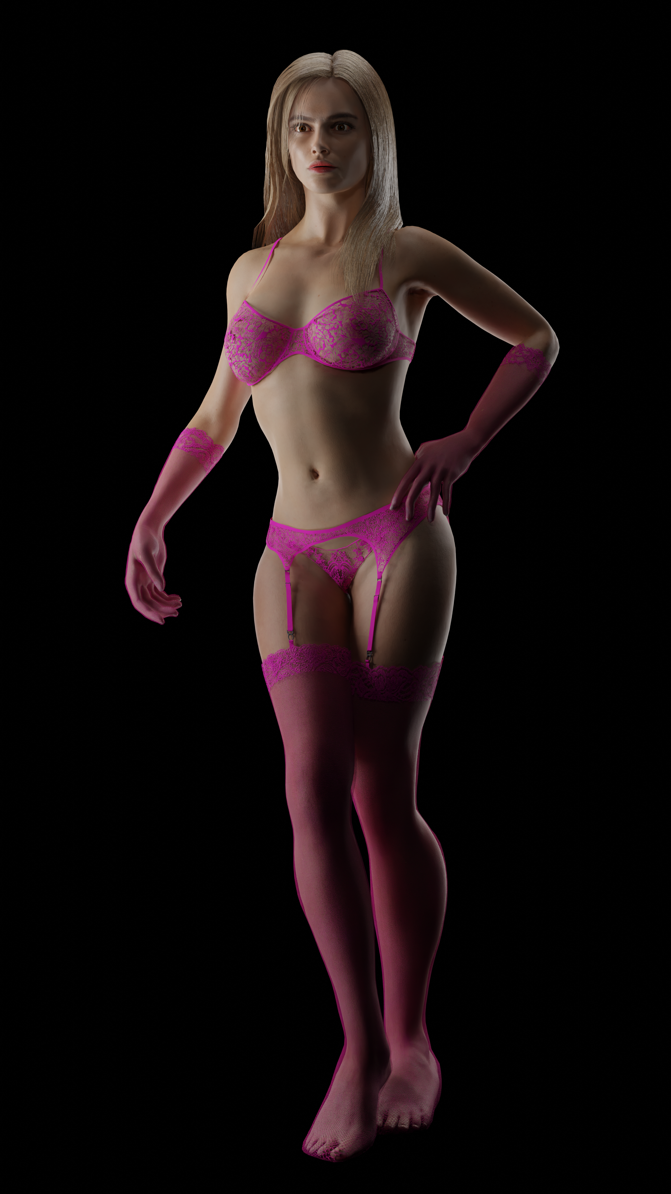 Realistic Naked Blonde Woman in underwear 3D model by Atlant3D | 3DOcean