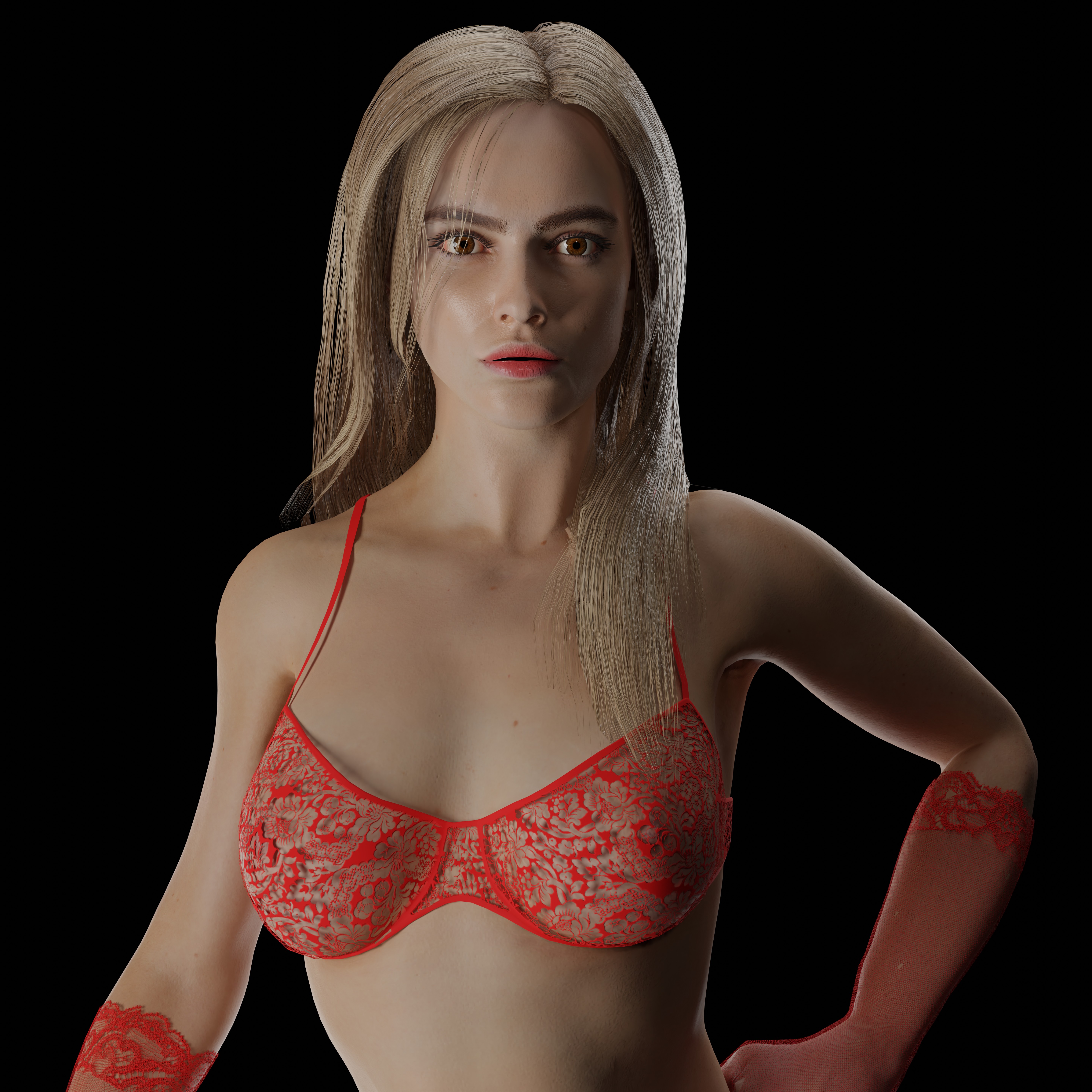 Realistic Naked Blonde Woman in underwear 3D model by Atlant3D | 3DOcean