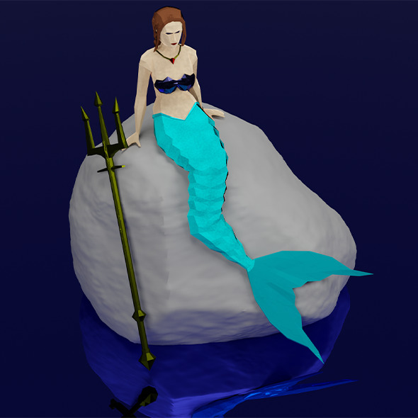 Magical Mermaid Siren Sea maiden Oceanid Lowpoly Rigged
