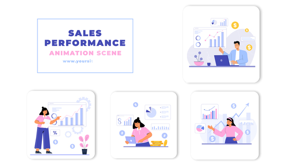 Sales Performance Animation Scene  After Effects Template