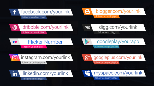 Social Media Lower Thirds Elements template preview