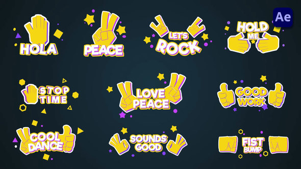 Hands emoji titles [After Effects]