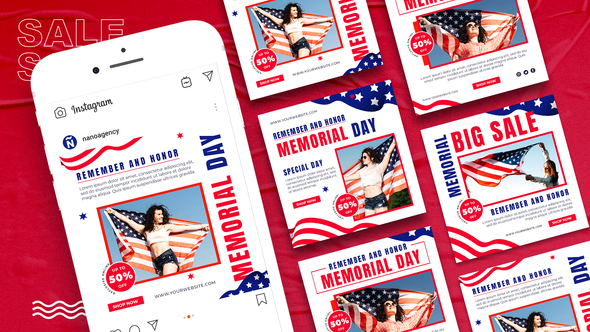 Memorial Day Instagram Post Product Promo template preview