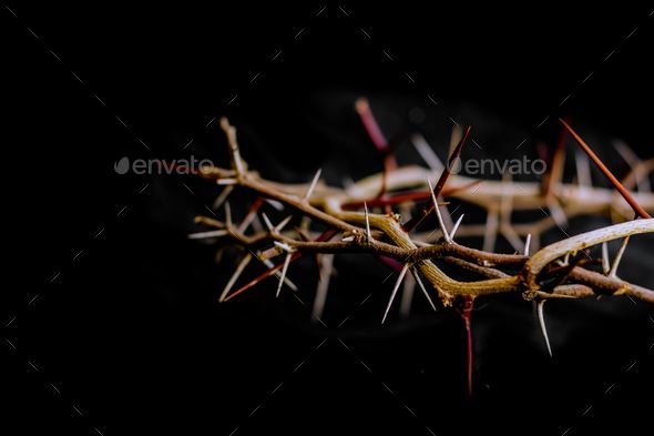 symbols of christianity, crown of thorns and nails of the crucifixion