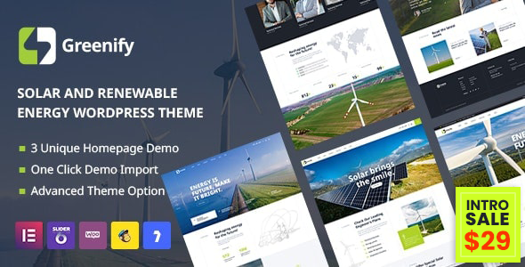 Greenify | Solar & Renewable Energy WordPress Theme