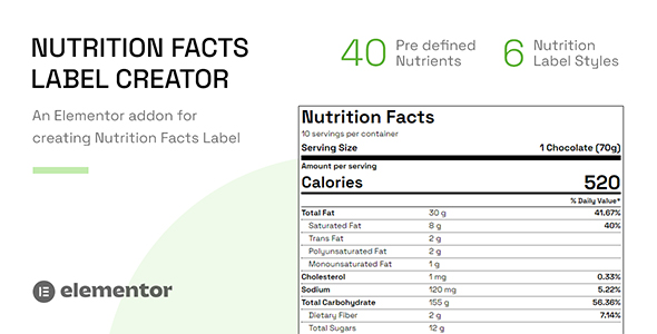 Nutrition Facts Label Creator (Elementor addon)
