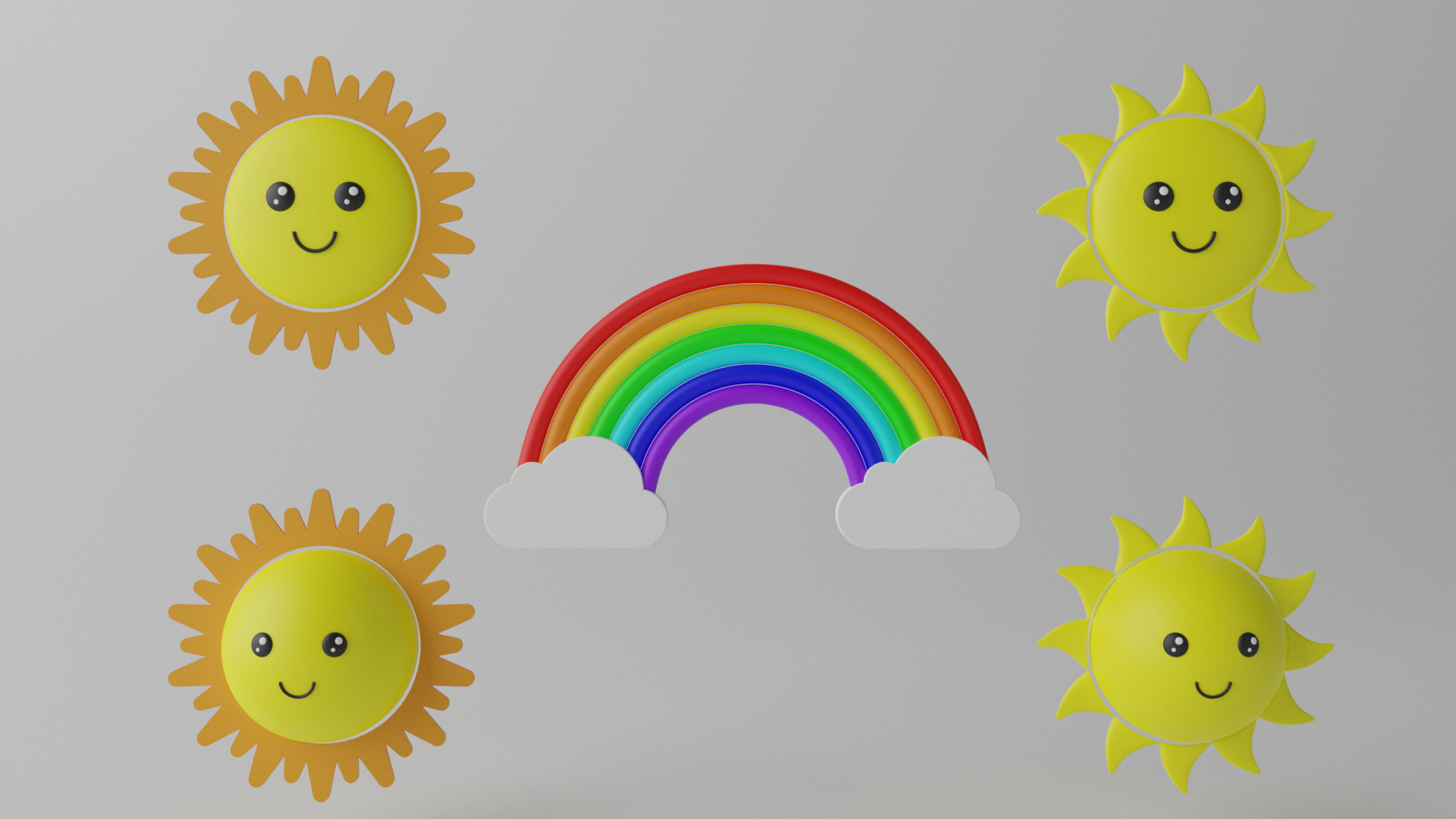 sun and rainbow clipart