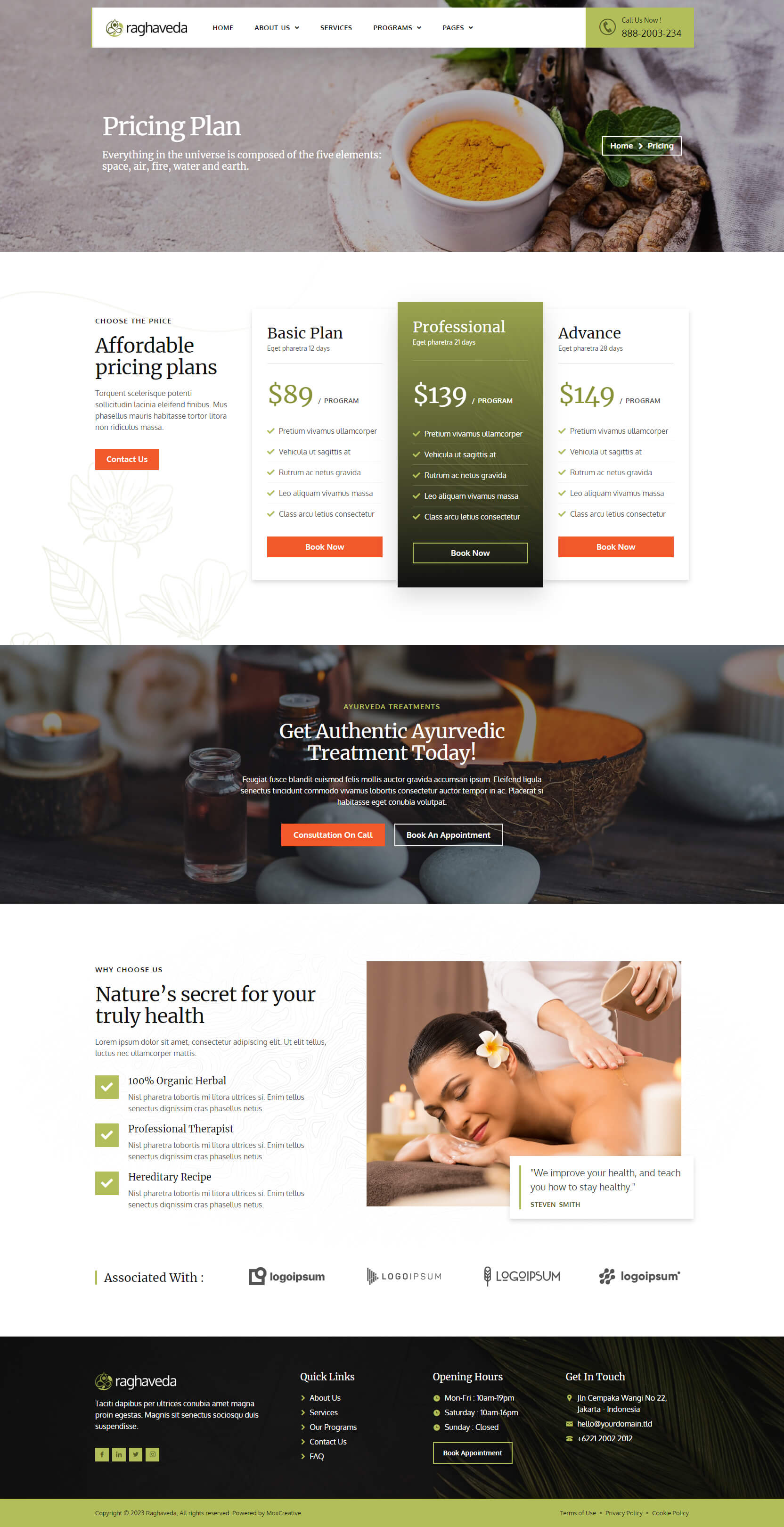 Raghaveda - Ayurveda Treatment & Spa Elementor Template Kit by moxcreative