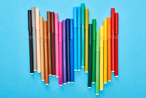 Various color felt-tip pens, Stock image