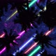 Bottom View 6 Of Night Sky With Laser Rays Through Palm Trees - VideoHive Item for Sale