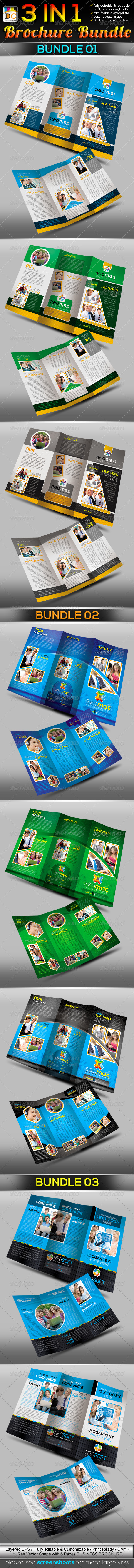 3 in 1: Corporate Tri-fold Business Brochure Bundl - Corporate Brochures