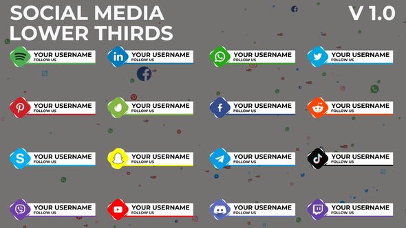 Social Media Lower Thirds 1.0 | After Effects Titles template preview