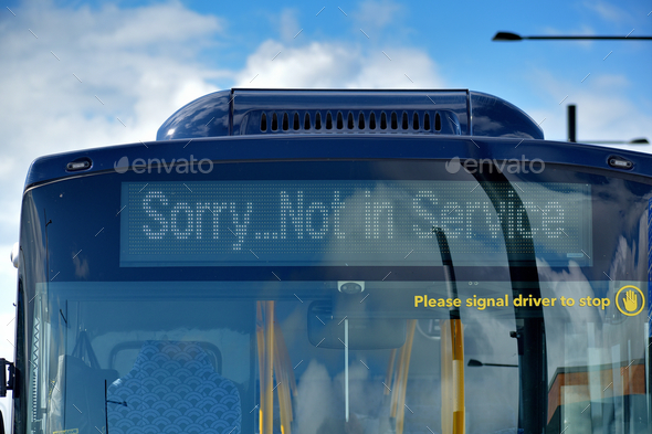 Sorry not in service bus sign