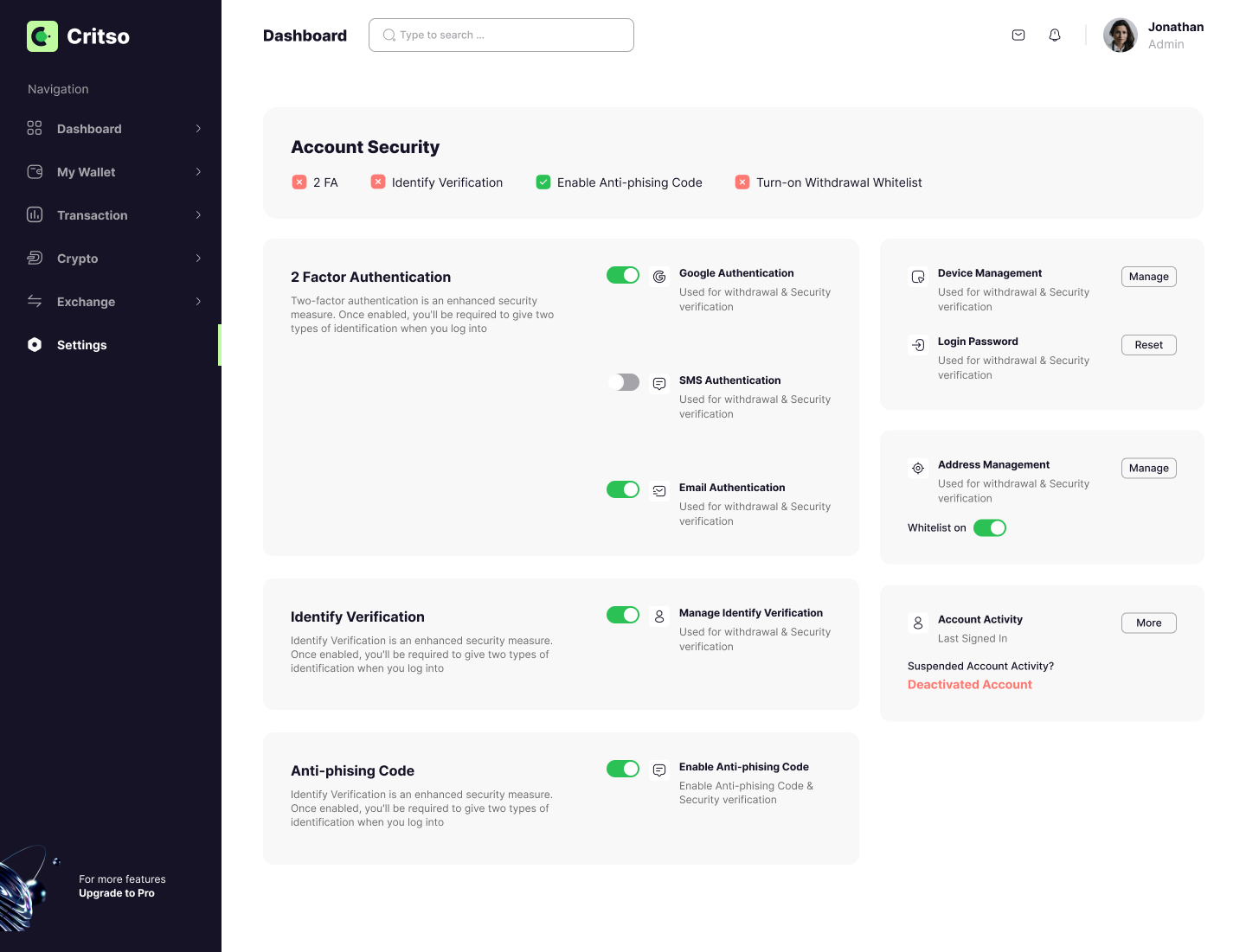 Critso - Crypto Dashboard Figma Template by Design-art | ThemeForest