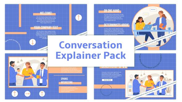 After Effects Conversation Explainer Animation Scene Pack