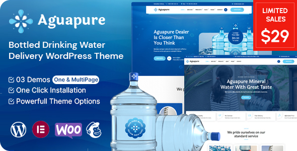 Aguapure - Drinking Water Company WordPress Theme