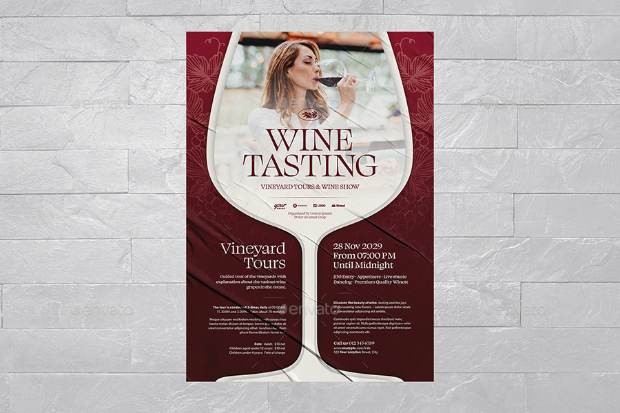 Wine Tasting Flyer Template, Print Templates | GraphicRiver