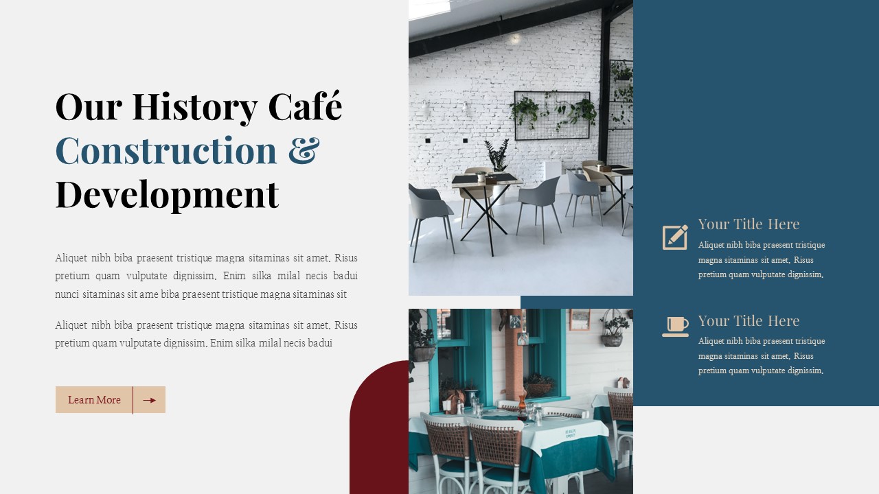 Cafe Construction & Development PowerPoint Template, Presentation Templates