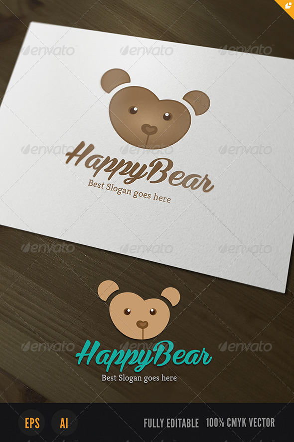 Happy Bear Logo - Animals Logo Templates
