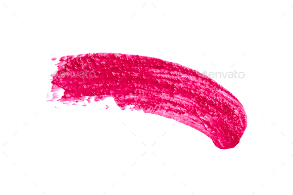 Lipstick cosmetics make up beauty product. Creamy make up lipstick texture. Lip stick smear smudge