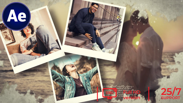 Emotional Memories Slideshow Video Displays template preview