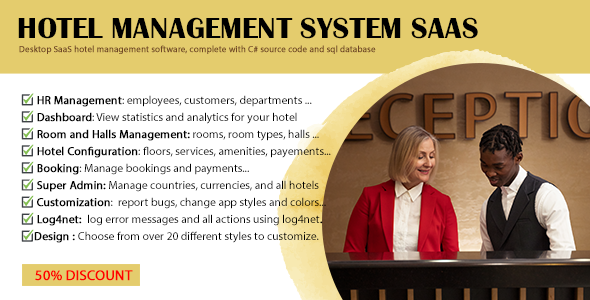 [DOWNLOAD]Hotel management system SaaS | full C# source code + SQL database
