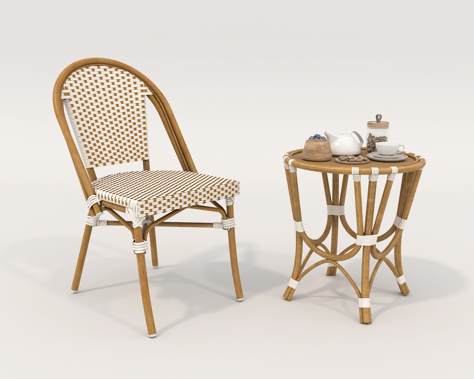 Rattan Table and Chairs Set 4 by nhattuankts 3DOcean