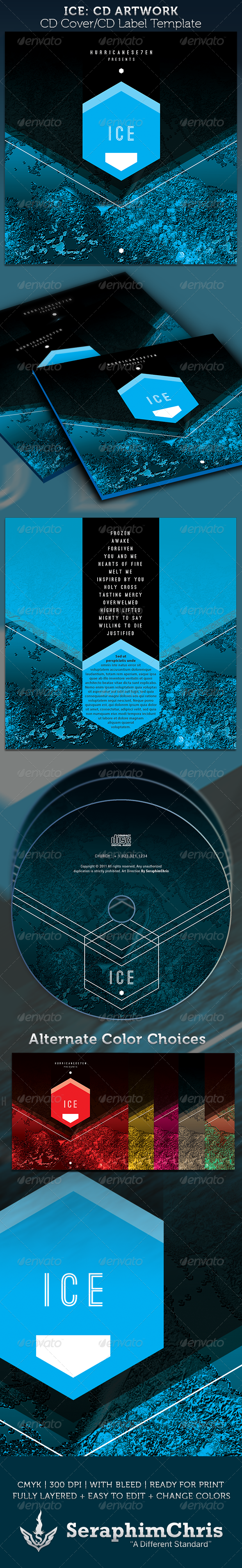 ICE CD Cover Artwork Template - CD & DVD Artwork Print Templates