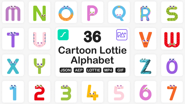 Cartoon Lottie Alphabets