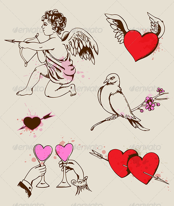 Hand Drawn Valentine's Elements - Valentines Seasons/Holidays