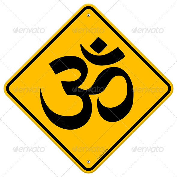 Om Yellow Sign - Health/Medicine Conceptual