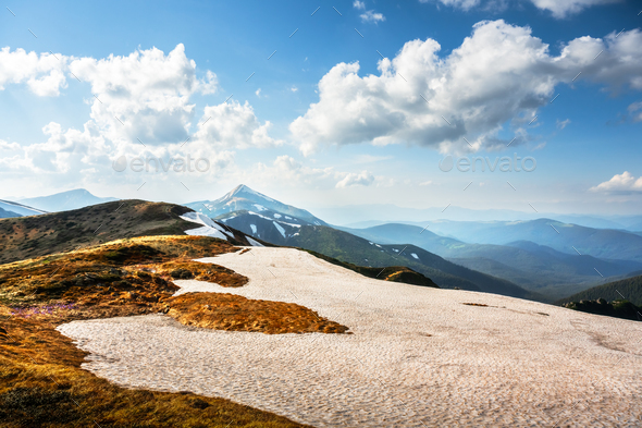 Summer mountains with blue sky - Stock Photo - Images