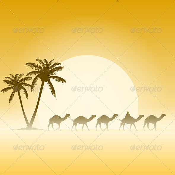 Camels and Palms - Travel Conceptual