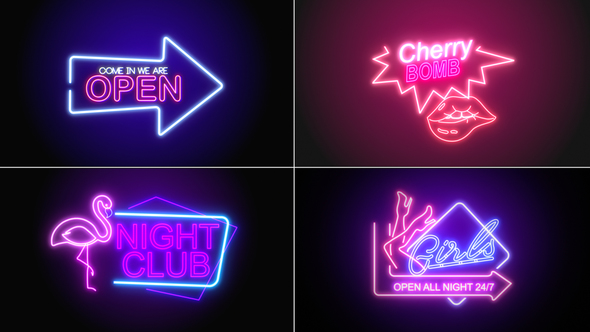 Neon Signs V1 Titles template preview