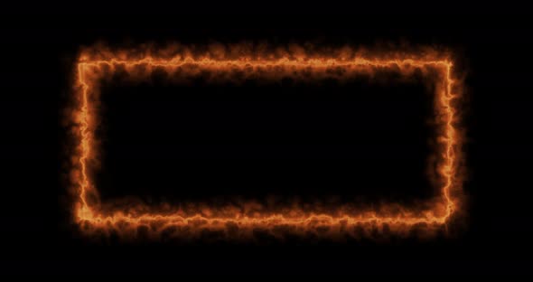 Fiery Yellow Red Rectangle on a Black Background alt