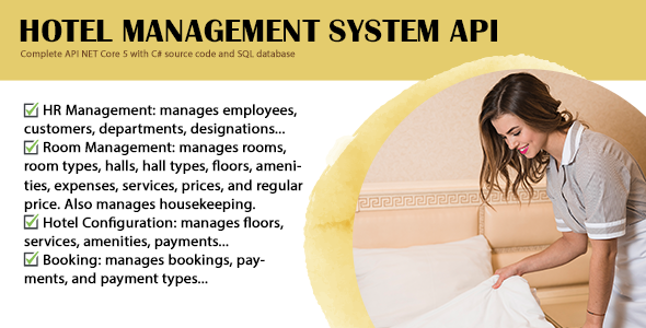 Hotel Management system PRO |  API .NET CORE 5