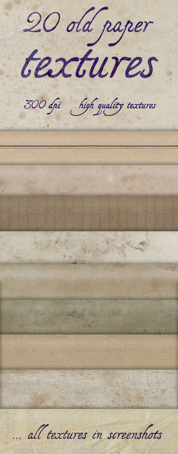 20 Old Paper Textures - Paper Textures