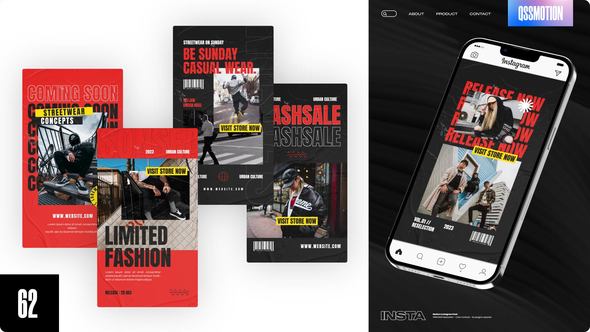 Glamorous Stories Video Displays template preview