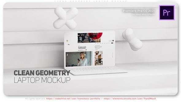 Clean Geometry Laptop Mockup