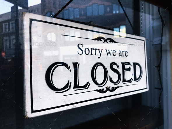 closed out of business sign