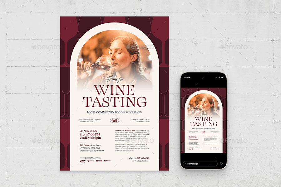 Wine Flyer Template, Print Templates | GraphicRiver