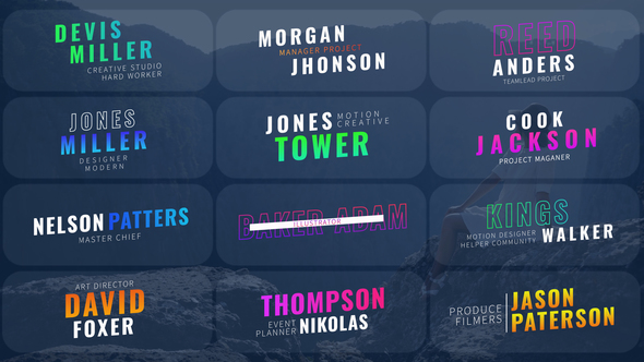 Lower Thirds Colorful Titles template preview