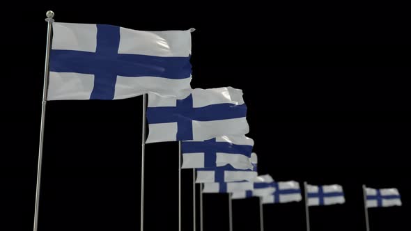 Finland  Row Flag With Alpha