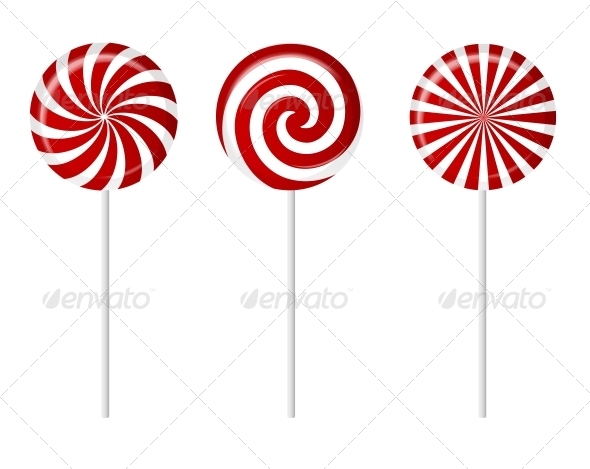 Striped Candy - Vector - Food Objects