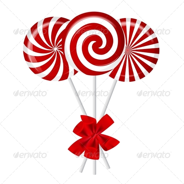 Striped Candy - Vector - Food Objects