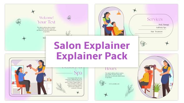 Beauty Salon Explainer Animation Scene Pack
