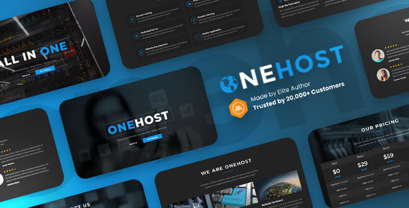 Wondrous Onehost - One Page Hosting Bootstrap 5 Website Template