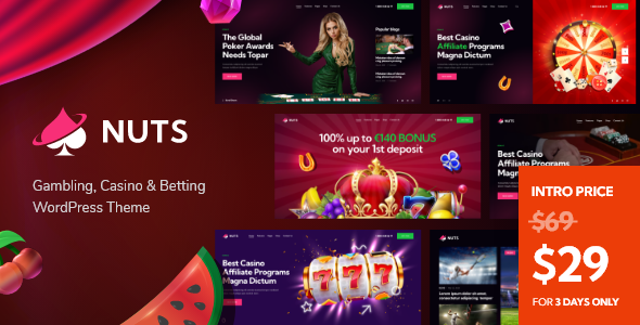 Nuts – Gambling, Casino & Betting WordPress Theme