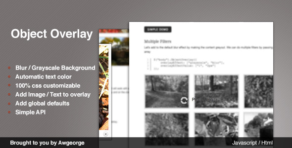 jQuery Object Overlay - CodeCanyon 3742124